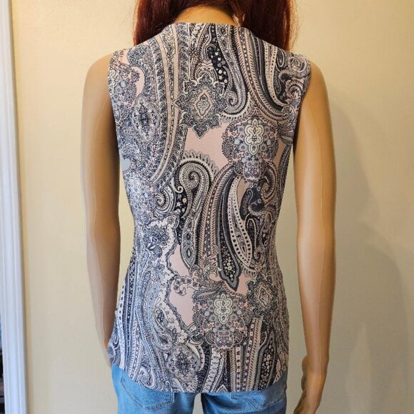 Tommy Hilfiger -Women`s Stretch Keyhole Sleeveless Summer Shirt Blouse XS - Picture 2 of 7